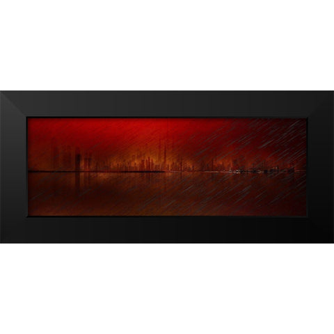 Rain Black Modern Wood Framed Art Print by Chiriaco, Carmine