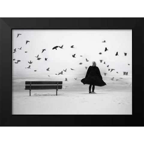 Enjoy Life Black Modern Wood Framed Art Print by Stene, Grethe