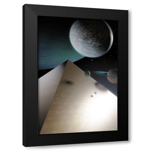 Ksms Black Modern Wood Framed Art Print with Double Matting by Malibtt