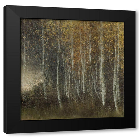 Many Leaves Fall Black Modern Wood Framed Art Print with Double Matting by Talen, Nel