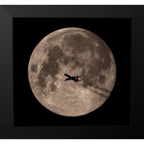 Passing Through Full Moon Black Modern Wood Framed Art Print by Chakraborty, Mainak