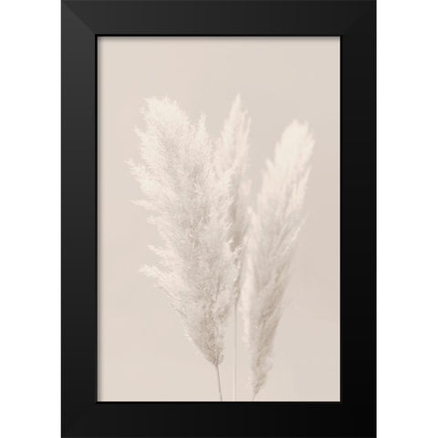White Grasses Black Modern Wood Framed Art Print by Artographie Studio
