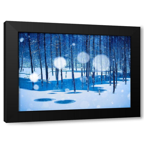 Fairyland Black Modern Wood Framed Art Print with Double Matting by Sono, Hidenori