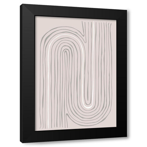 Arch Pair 002 Black Modern Wood Framed Art Print with Double Matting by Artographie Studio