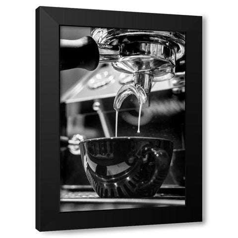 Coffee 007 Black Modern Wood Framed Art Print with Double Matting by Artographie Studio