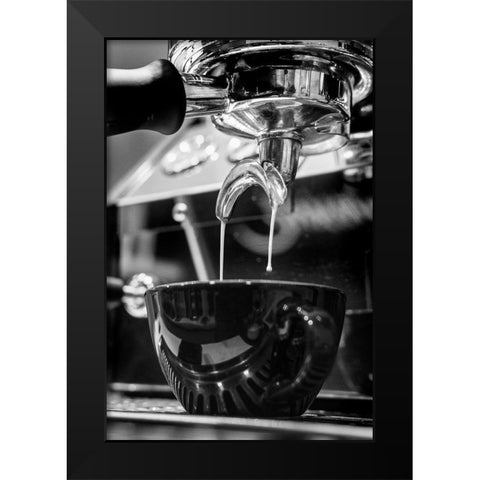 Coffee 007 Black Modern Wood Framed Art Print by Artographie Studio