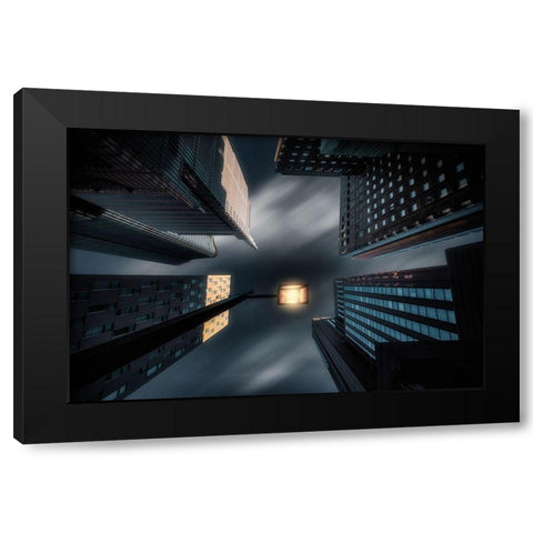 Hibiya II Black Modern Wood Framed Art Print with Double Matting by T, Amatou