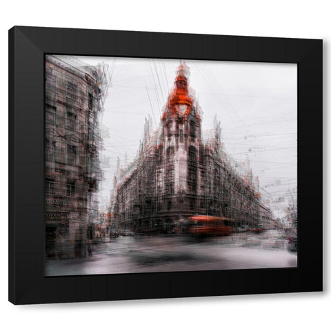 Red Tip Black Modern Wood Framed Art Print by Chiriaco, Carmine