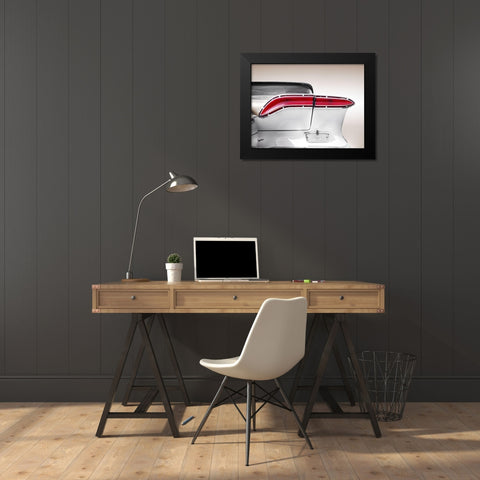 US classic car 1958 taillight abstract Black Modern Wood Framed Art Print by Gube, Beate
