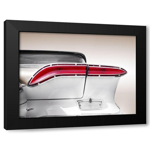 US classic car 1958 taillight abstract Black Modern Wood Framed Art Print by Gube, Beate