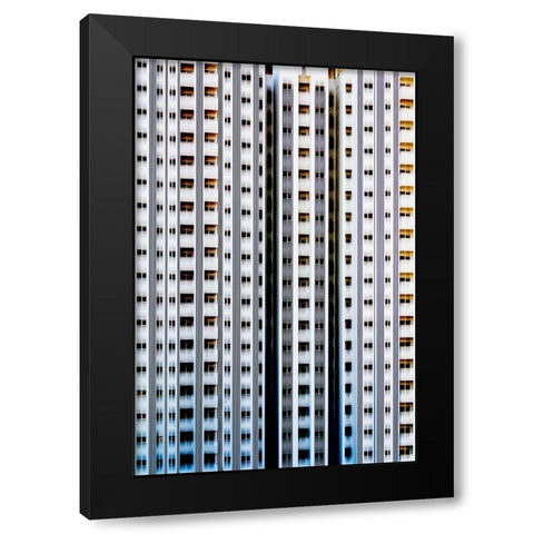 Abstract Building Black Modern Wood Framed Art Print with Double Matting by Mohammad Hossein, Hamid