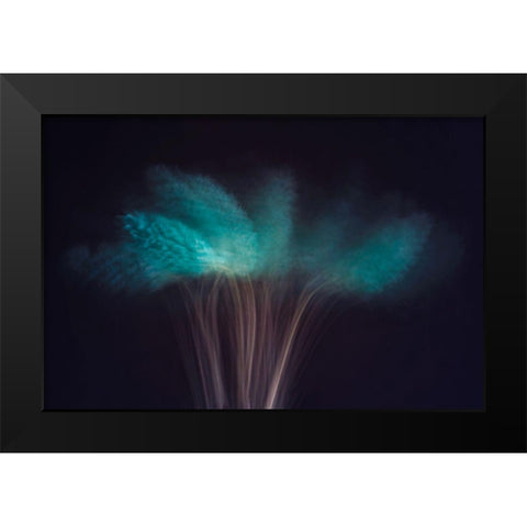 Visions in the Dark Black Modern Wood Framed Art Print by Kiral, Cicek