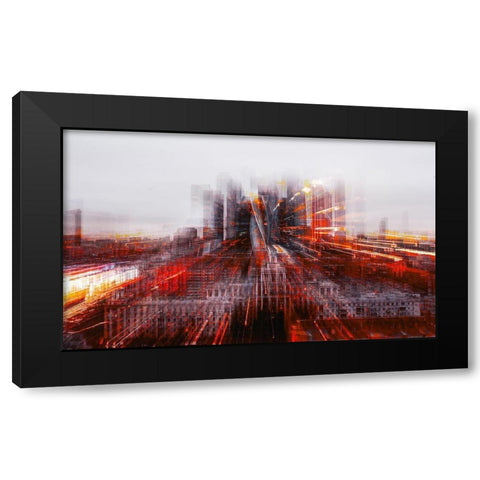 Tron City Black Modern Wood Framed Art Print with Double Matting by Chiriaco, Carmine