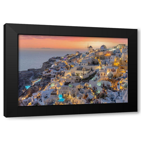 Greek Island Black Modern Wood Framed Art Print by Riccardo Iacomino, Francesco