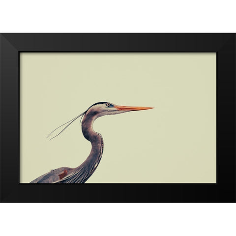 Heron Black Modern Wood Framed Art Print by Viola, Vincenzo