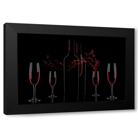 WineaLove Black Modern Wood Framed Art Print with Double Matting by swid, saleh
