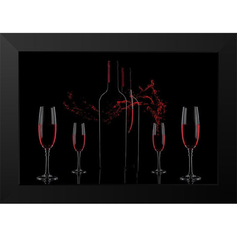 WineaLove Black Modern Wood Framed Art Print by swid, saleh