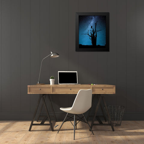 Alone in the dark Black Modern Wood Framed Art Print by Allicot, Manu