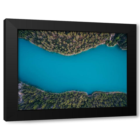 Deep blue Black Modern Wood Framed Art Print with Double Matting by Carrillo Lopez, Antonio