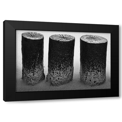Wooden Wave Breaker Black Modern Wood Framed Art Print by Ebert, Steffen