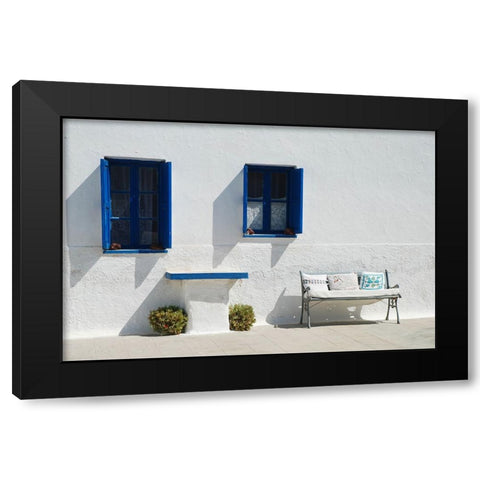 Santorini Black Modern Wood Framed Art Print with Double Matting by Nielsen, Ole