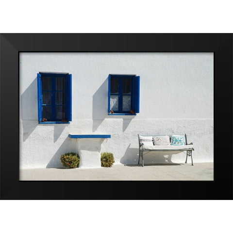 Santorini Black Modern Wood Framed Art Print by Nielsen, Ole