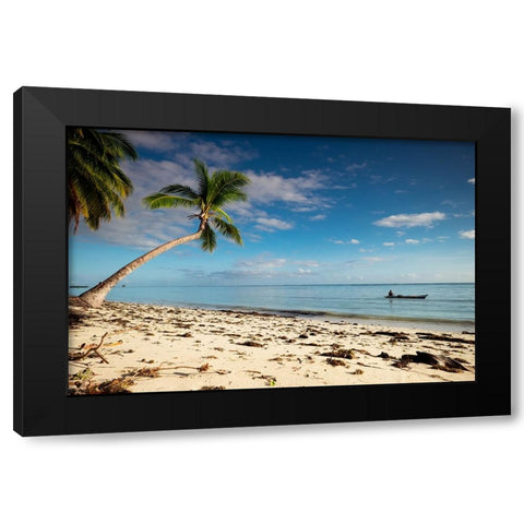 A lone fisherman Black Modern Wood Framed Art Print by Zuardi, Andre