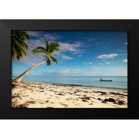 A lone fisherman Black Modern Wood Framed Art Print by Zuardi, Andre