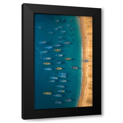 The direction of the sea Black Modern Wood Framed Art Print with Double Matting by TIANQI