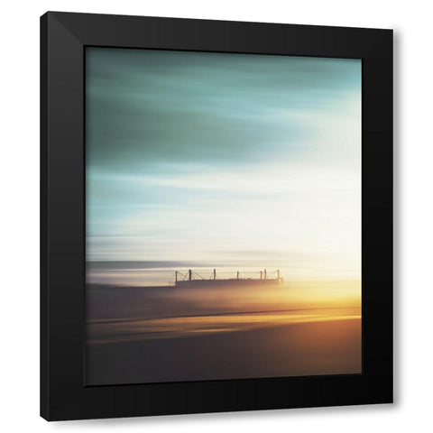 Placidity Black Modern Wood Framed Art Print with Double Matting by Hennen, Marcus