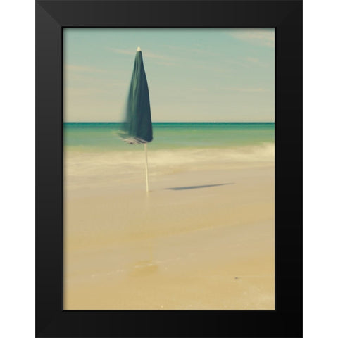 The green umbrella Black Modern Wood Framed Art Print by Della Latta, Massimo