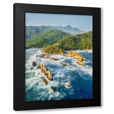 Kelumbayan Beach-Lampung Indonesia Black Modern Wood Framed Art Print by Herliyanto, Gatot