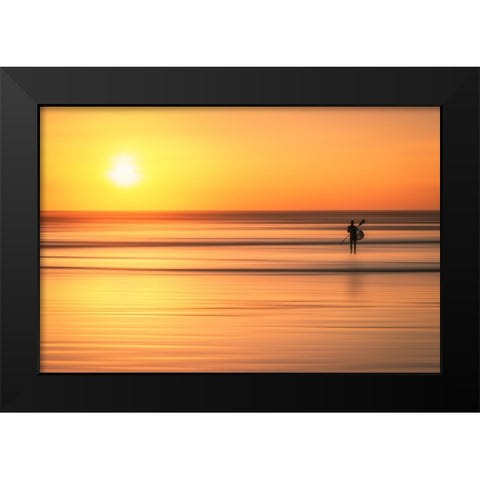 Wait the Moment Black Modern Wood Framed Art Print by Mauriz, Pablo