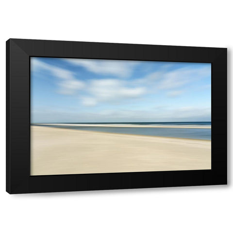 Sand-sea and sky Black Modern Wood Framed Art Print by Reichelt, Dieter