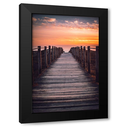 The path Black Modern Wood Framed Art Print with Double Matting by Oliveira, Abilio