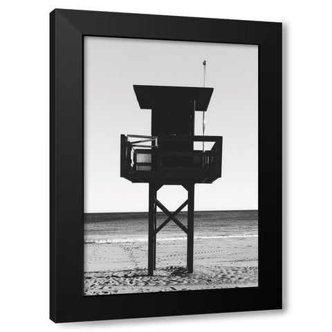 Beach 008 Black Modern Wood Framed Art Print by Artographie Studio