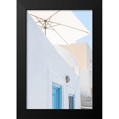 Sunshade and blue doors Black Modern Wood Framed Art Print by Wride, Linda
