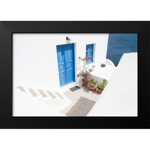 Steps down to blue Black Modern Wood Framed Art Print by Wride, Linda
