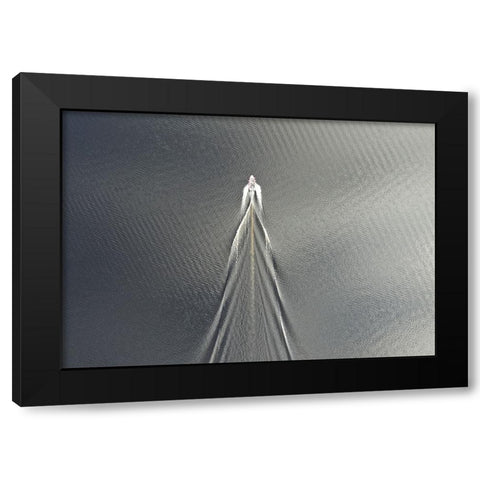 Usain Boat Black Modern Wood Framed Art Print with Double Matting by Cederberg, Marcus