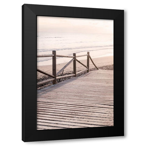 Beach 011 Black Modern Wood Framed Art Print with Double Matting by Artographie Studio