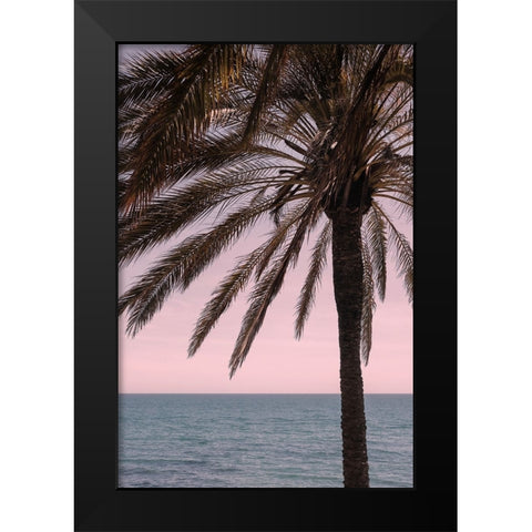Palm 010 Black Modern Wood Framed Art Print by Artographie Studio