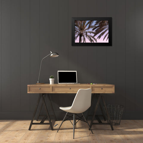 Palm 012 Black Modern Wood Framed Art Print by Artographie Studio