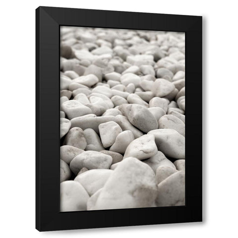 Stones 004 Black Modern Wood Framed Art Print with Double Matting by Artographie Studio