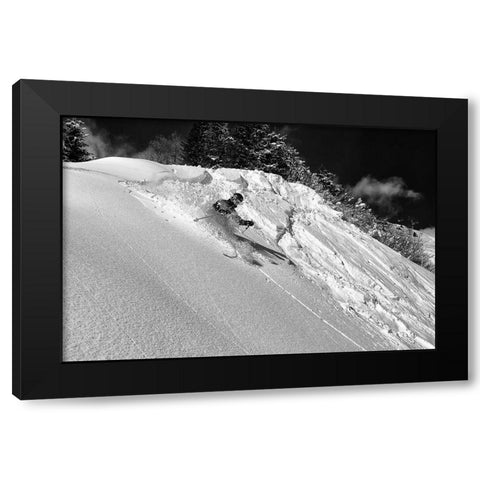 Freeride Black Modern Wood Framed Art Print with Double Matting by Rebro, Marcel