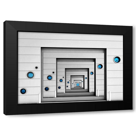 blue desire Black Modern Wood Framed Art Print with Double Matting by Van Maastricht, Henk