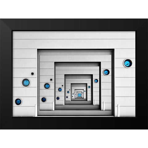 blue desire Black Modern Wood Framed Art Print by Van Maastricht, Henk