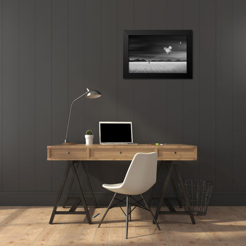 Time keeper Black Modern Wood Framed Art Print by Ghosh, Swarnendu