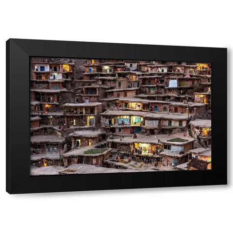 The Wedding Night Black Modern Wood Framed Art Print by Momeni, Mohammadreza