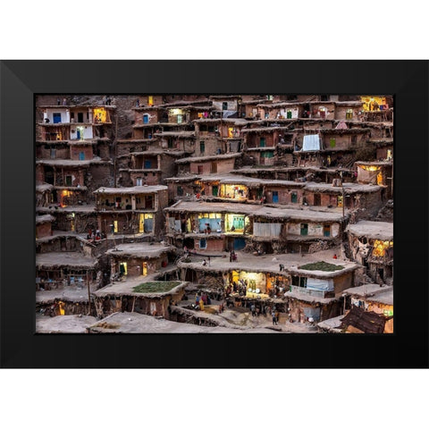 The Wedding Night Black Modern Wood Framed Art Print by Momeni, Mohammadreza