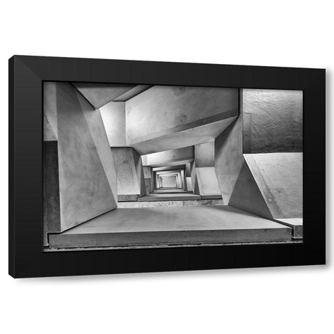 downstairs Black Modern Wood Framed Art Print by Goetzinger, Guy
